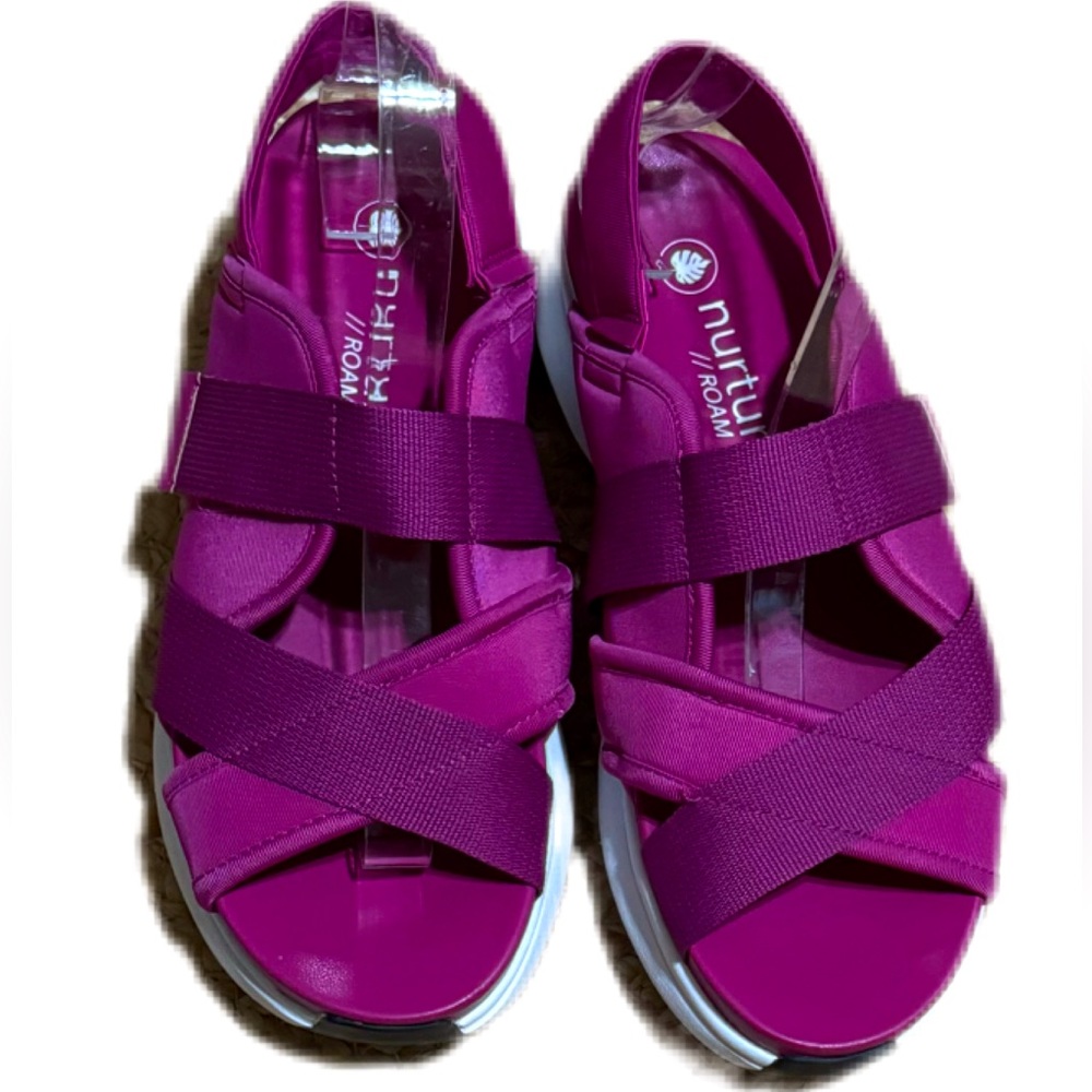 Nurture Womens Canyon Platform Chunky Active Sandals Sz 8 M Pink Hook & Loop